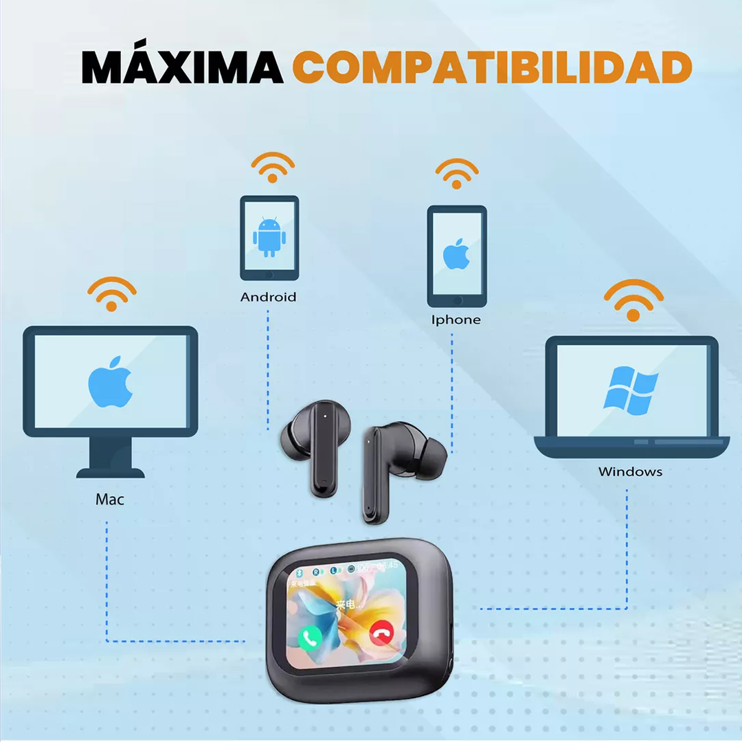 Auriculares Inalámbricos Con Pantalla Táctil