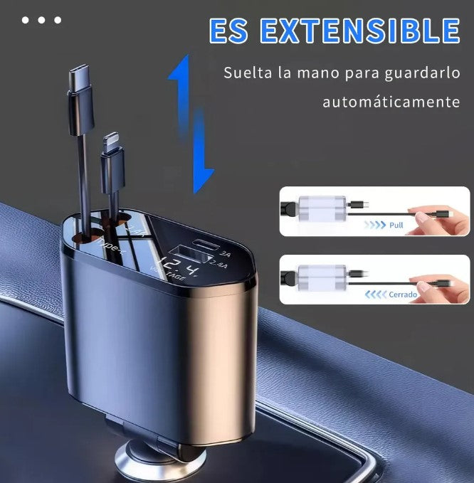 CARGADOR PARA AUTO 4 EN 1
