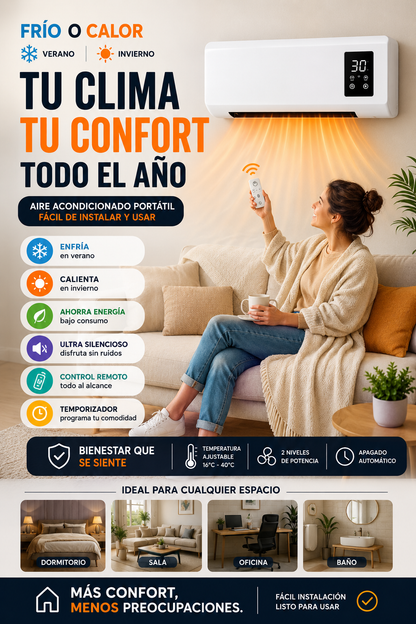 🛋mini aire portatil Calefactor compacto, potente y sin bulla ClimaSmart