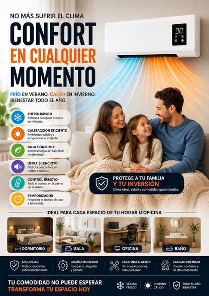 🛋mini aire portatil Calefactor compacto, potente y sin bulla ClimaSmart