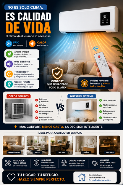 🛋mini aire portatil Calefactor compacto, potente y sin bulla ClimaSmart