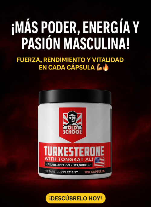 Turkesterone Old School™ – Fuerza, Resistencia y Vitalidad | 120 capsulas  | ENVÍO GRATIS y PAGA AL RECIBIR