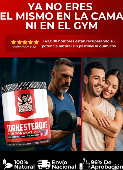 Turkesterone Old School™ – Fuerza, Resistencia y Vitalidad | 120 capsulas  | ENVÍO GRATIS y PAGA AL RECIBIR